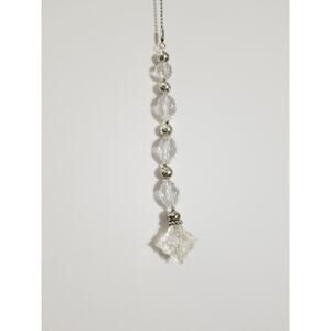 New ceiling fan/ light chain pull silver chain w/ clear beads f12